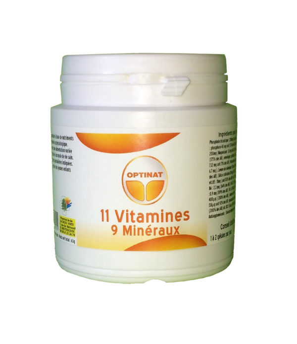 11 Vitamines 9 Minéraux - 90 gel.